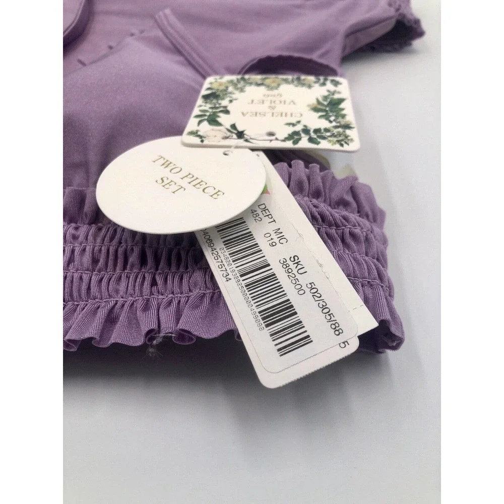 Chelsea & Violet Bathing Suit Girl’s 16 Purple Two-Piece‎ Swim Suit Bikini NWT